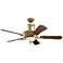 60" Kichler Kimberly Antique Brass LED Light Ceiling Fan with Remote