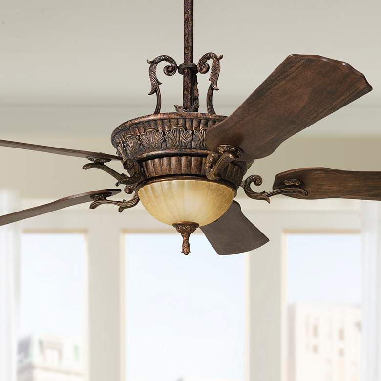 Image 1 60 inch Kichler Kimberly Berkshire Bronze LED Ceiling Fan with Remote