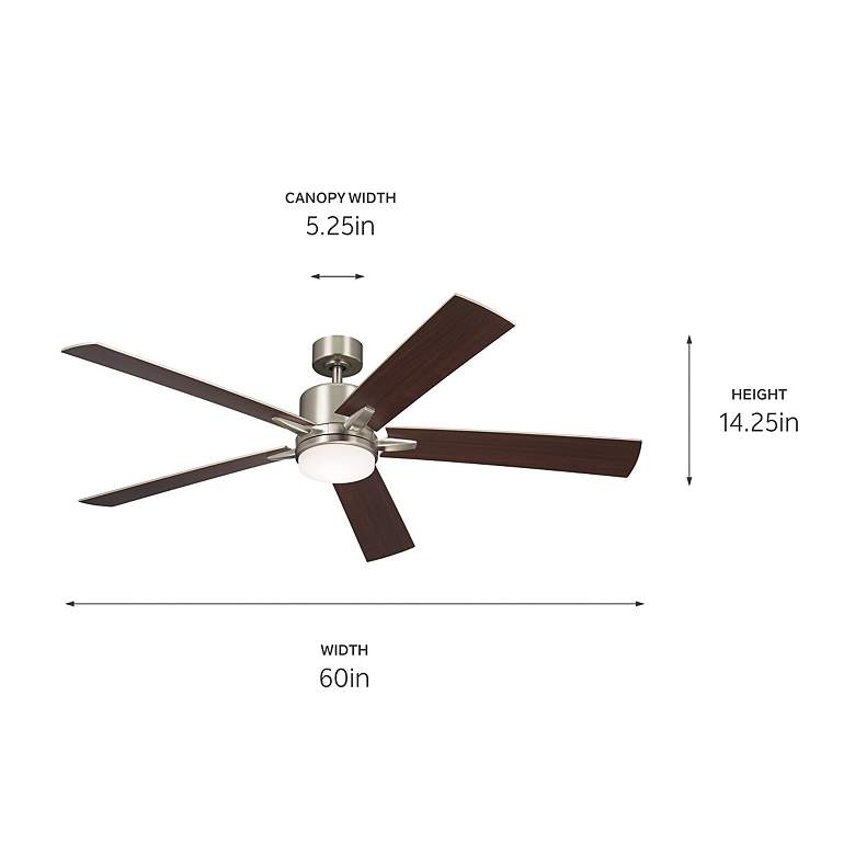 Image 6 60 inch Kichler Lucian Elite XL Brushed Nickel LED Fan with Wall Control more views