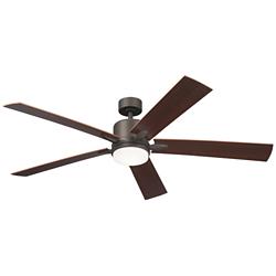 60&quot; Kichler Lucian Elite XL Olde Bronze LED Fan with Wall Control