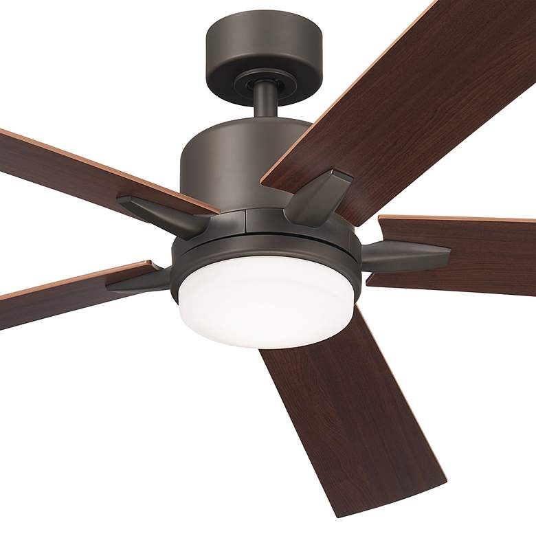Image 2 60" Kichler Lucian Elite XL Olde Bronze LED Fan with Wall Control more views