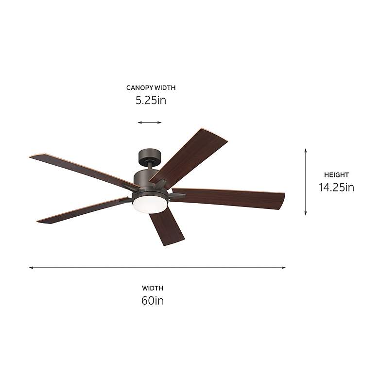 Image 7 60 inch Kichler Lucian Elite XL Olde Bronze LED Fan with Wall Control more views