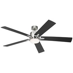 60&quot; Kichler Lucian Elite XL Polished Nickel LED Fan with Wall Control