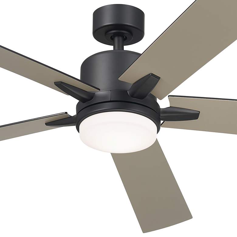 Image 2 60" Kichler Lucian Elite XL Satin Black LED Fan with Wall Control more views