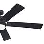 60" Kichler Lucian Elite XL Satin Black LED Fan with Wall Control