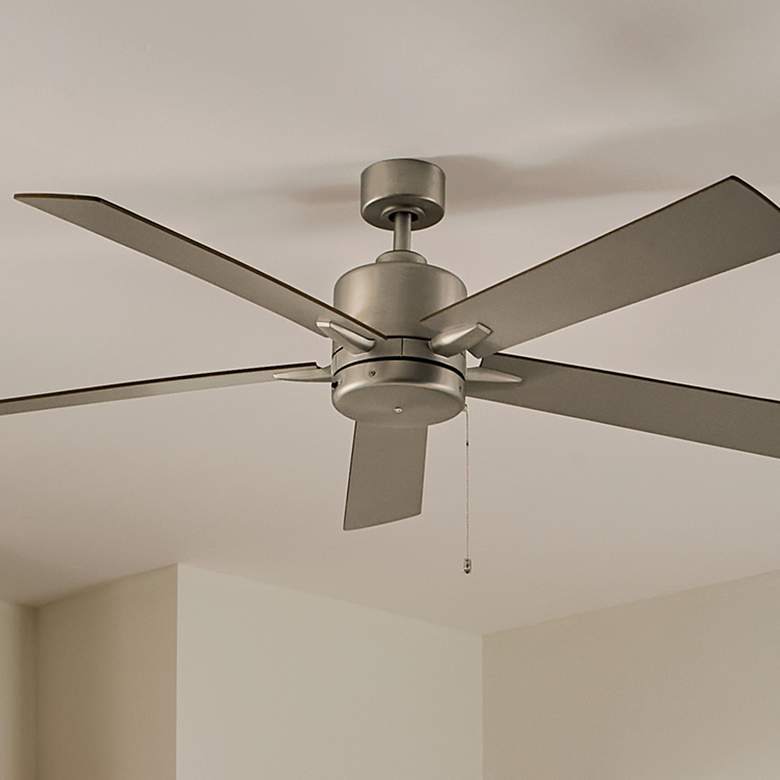 Image 2 60" Kichler Lucian II Brushed Nickel Pull-Chain Indoor Ceiling Fan