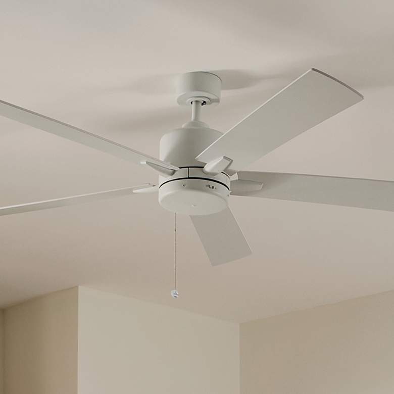 Image 2 60 inch Kichler Lucian II Matte White Pull-Chain Indoor Ceiling Fan