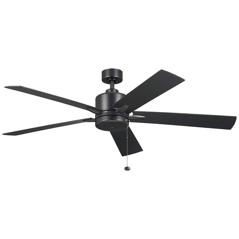Image 1 60 inch Kichler Lucian II Satin Black Pull-Chain Indoor Ceiling Fan