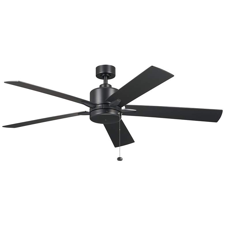 Image 1 60" Kichler Lucian II Satin Black Pull-Chain Indoor Ceiling Fan