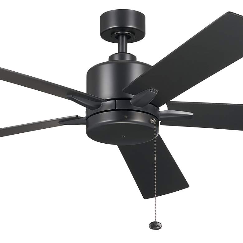 Image 2 60 inch Kichler Lucian II Satin Black Pull-Chain Indoor Ceiling Fan more views