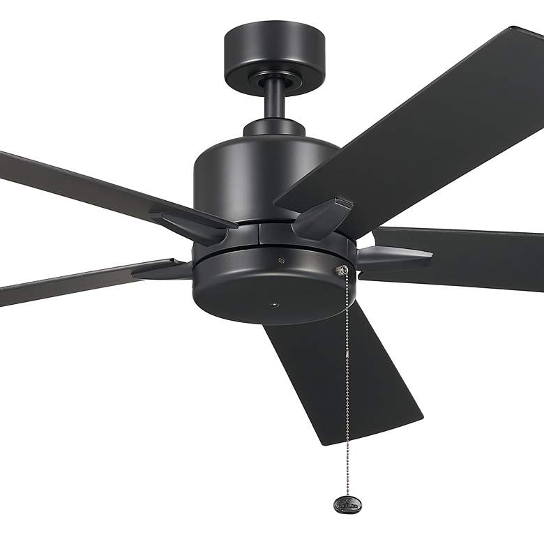 Image 3 60 inch Kichler Lucian II Satin Black Pull-Chain Indoor Ceiling Fan more views