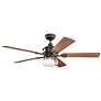 7_60" Kichler Lyndon Patio Bronze LED Wet Rated Fan with Wall Control more views