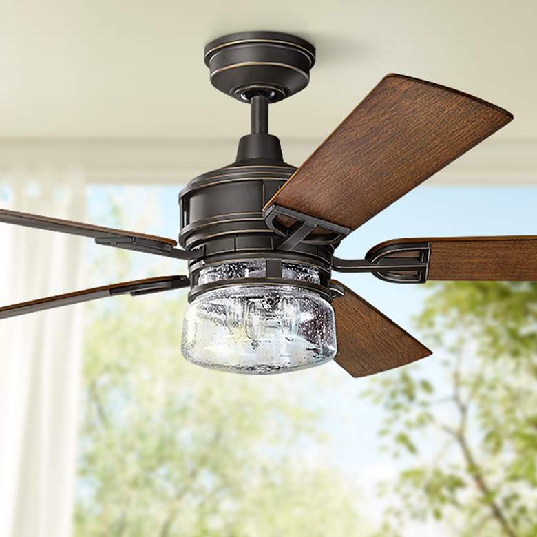 Image 1 60" Kichler Lyndon Patio Olde Bronze Outdoor Ceiling Fan