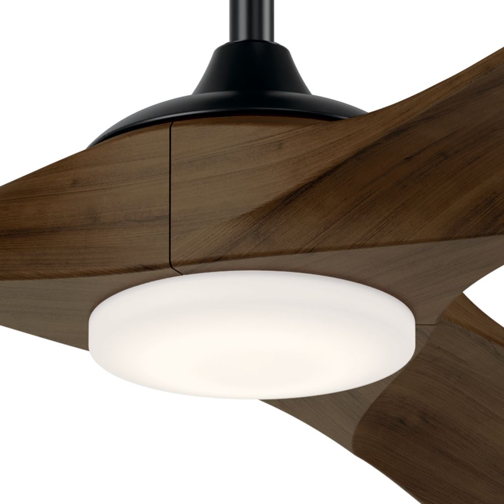 Image 3 60" Kichler Mylo Satin Black and Aged Walnut LED Ceiling Fan more views