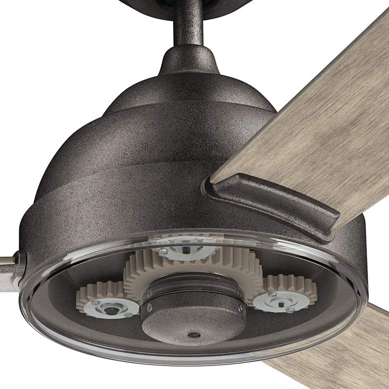 Image 5 60" Kichler Pinion Anvil Iron Gears Ceiling Fan with Wall Control more views