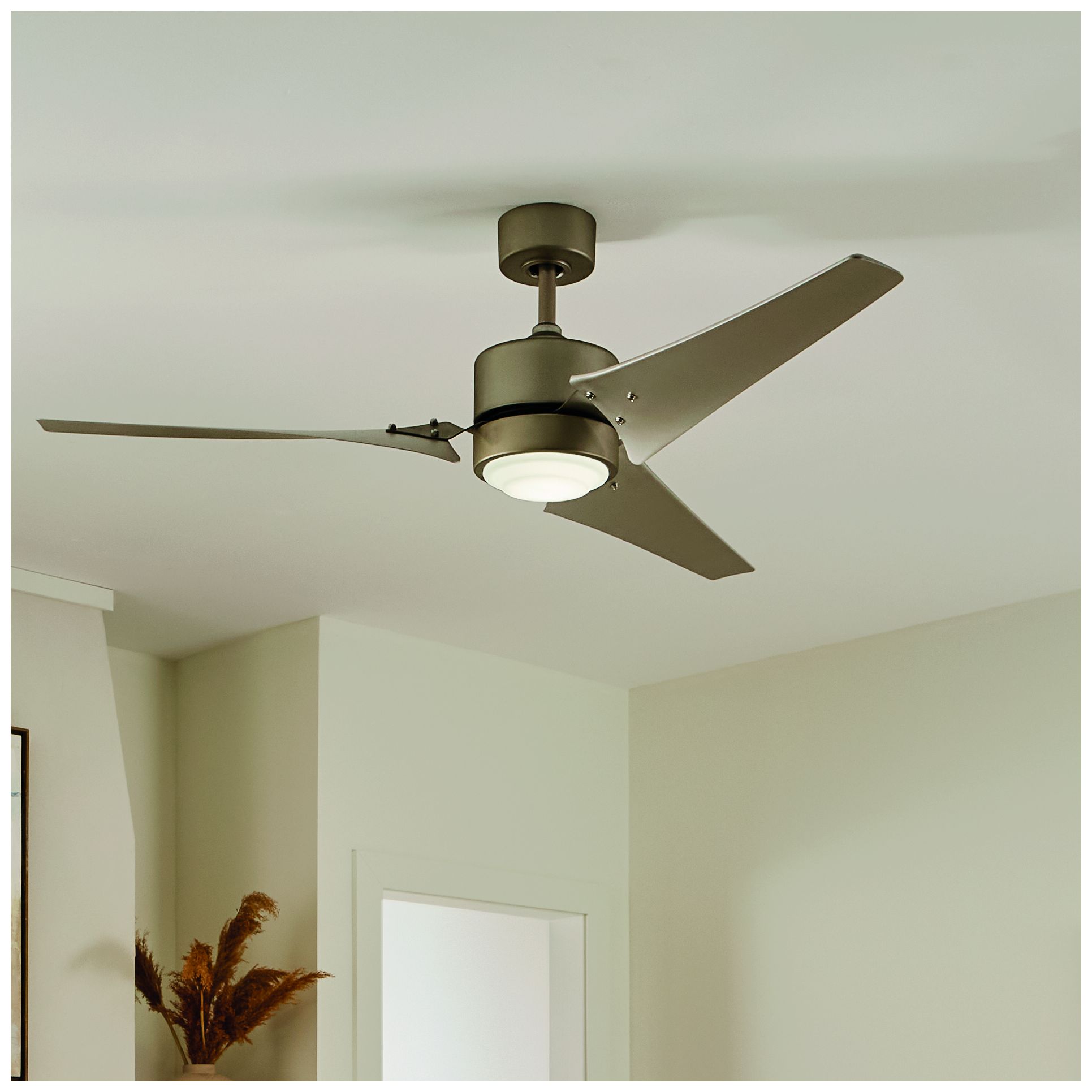 Image 5 60" Kichler Rana Nickel LED Wet Rated Ceiling Fan with Wall Control more views