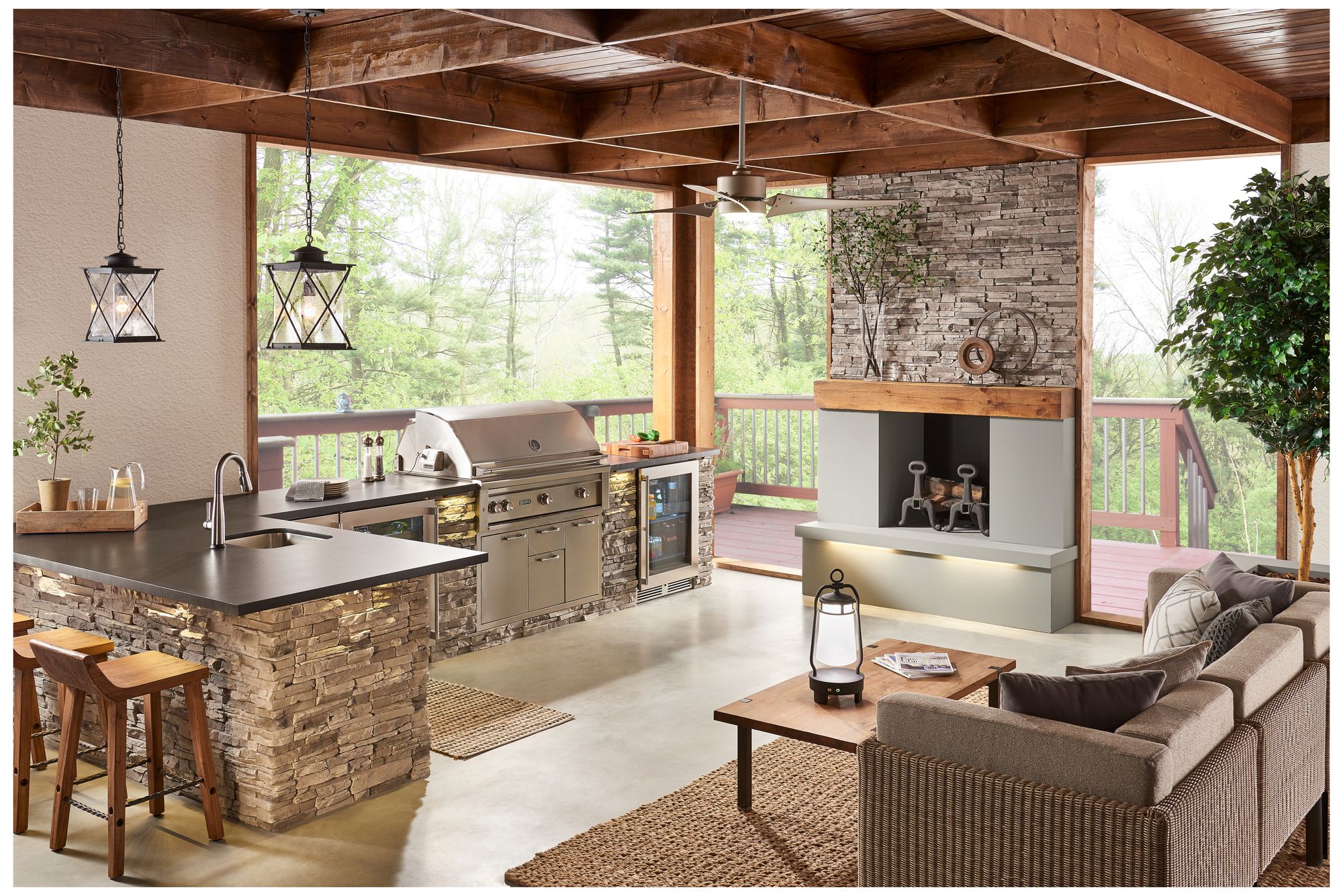 Image 7 60" Kichler Rana Nickel LED Wet Rated Ceiling Fan with Wall Control more views