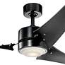 60" Kichler Rana Satin Black LED Outdoor Ceiling Fan with Wall Control