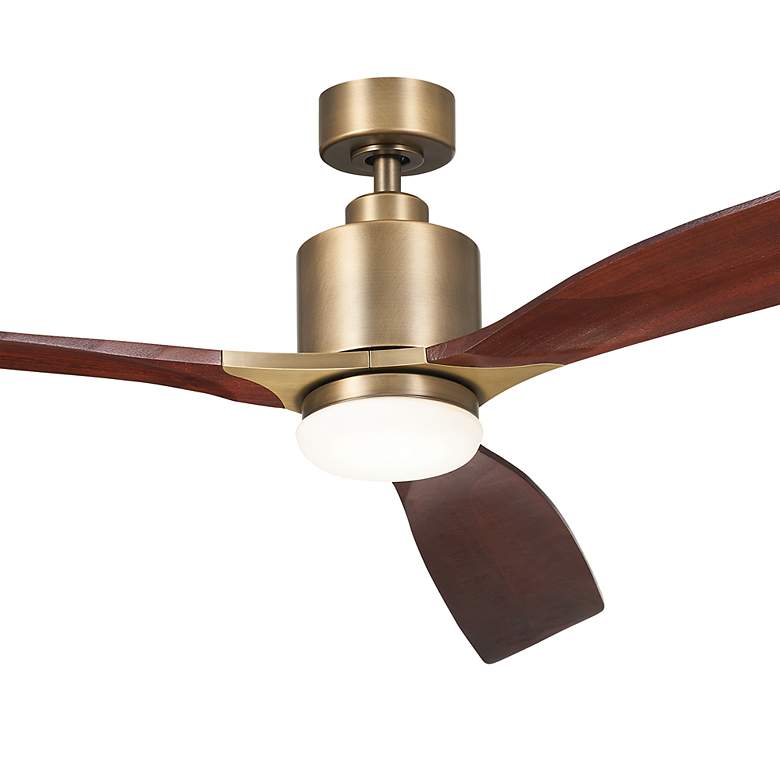 Image 5 60" Kichler Ridley II Brass Indoor LED Ceiling Fan with Wall Control more views