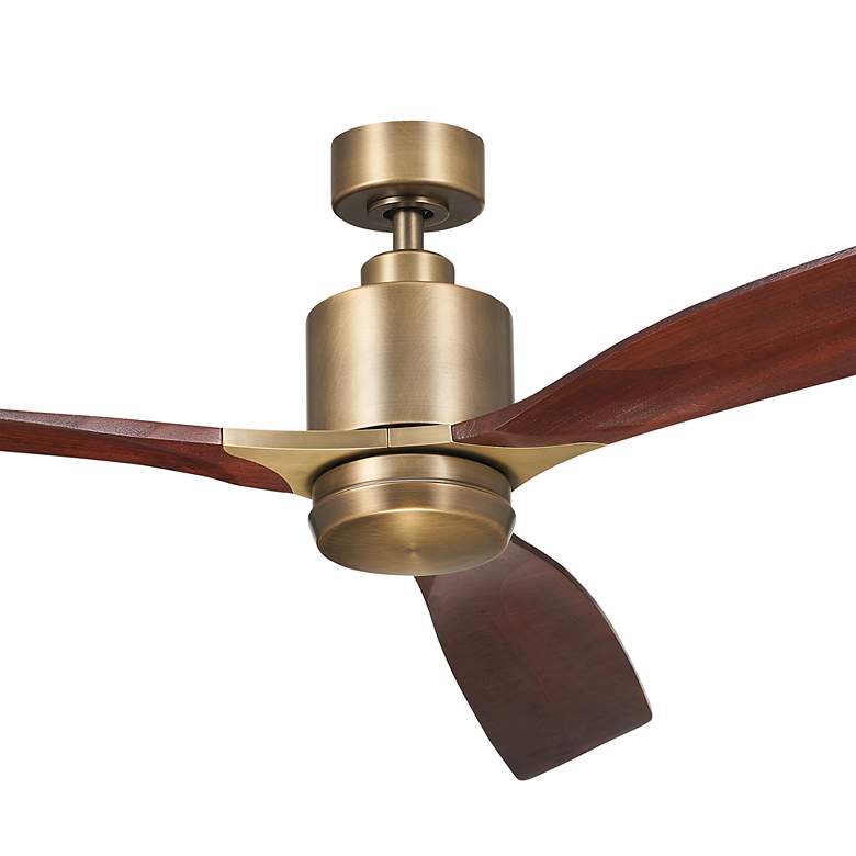 Image 6 60" Kichler Ridley II Brass Indoor LED Ceiling Fan with Wall Control more views