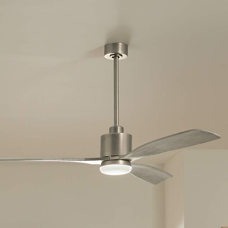 Image 1 60" Kichler Ridley II Pewter Indoor LED Ceiling Fan with Wall Control