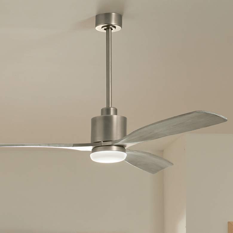 Image 1 60" Kichler Ridley II Pewter Indoor LED Ceiling Fan with Wall Control