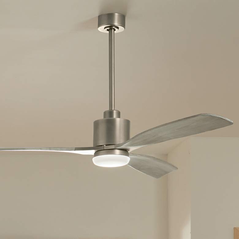 Image 1 60 inch Kichler Ridley II Pewter Indoor LED Ceiling Fan with Wall Control