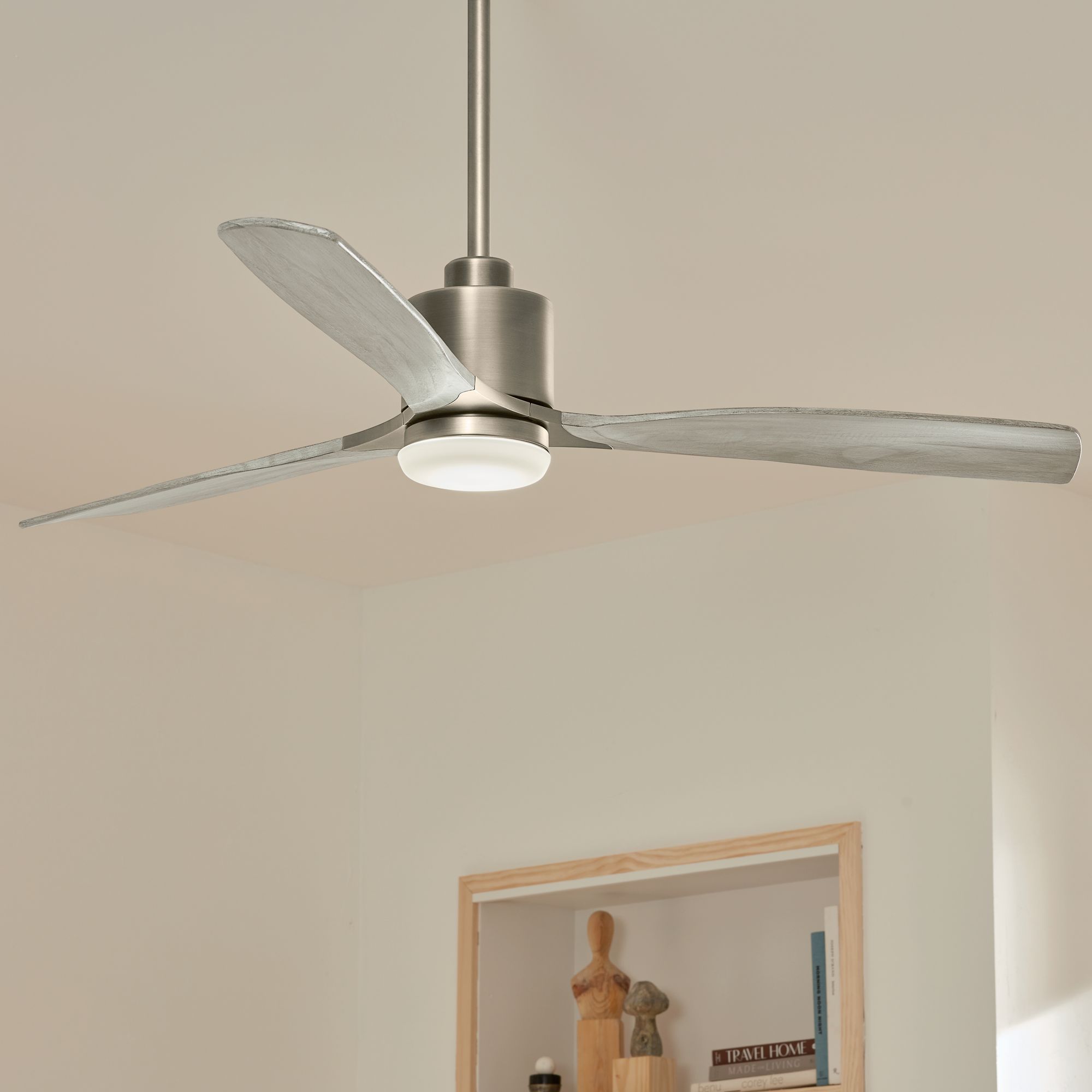 60" Kichler Ridley II Pewter Indoor LED Ceiling Fan with Wall Control