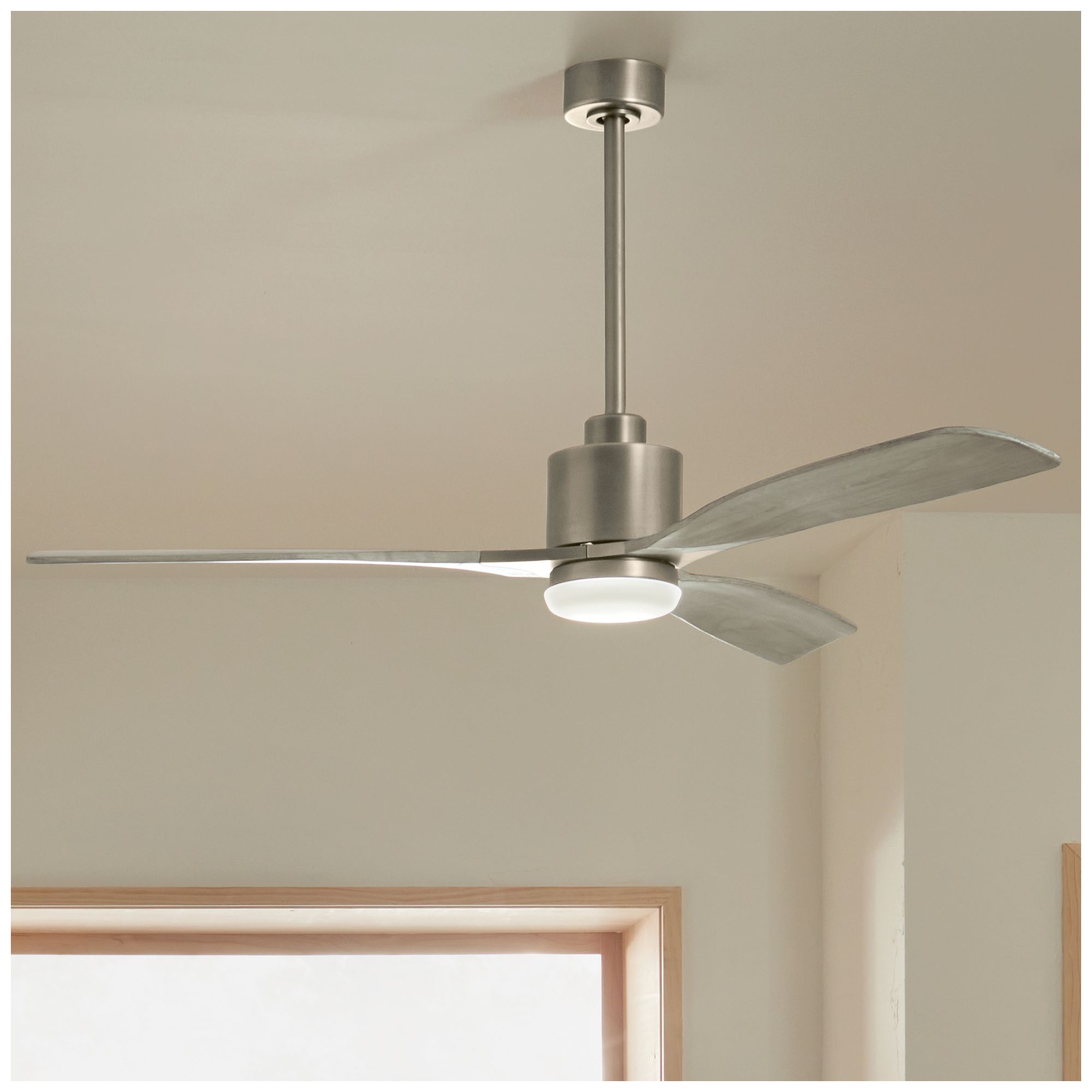 60" Kichler Ridley II Pewter Indoor LED Ceiling Fan with Wall Control