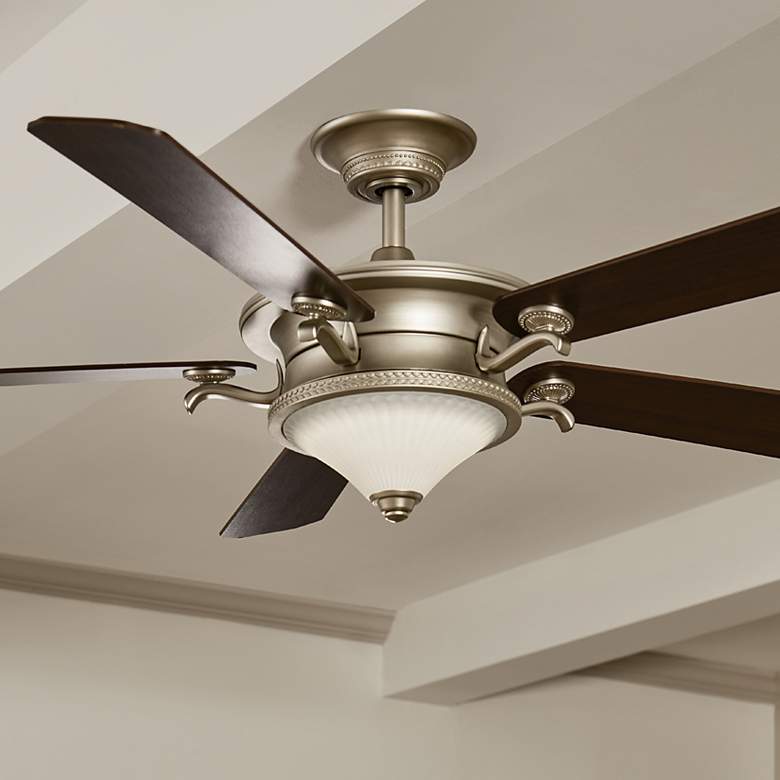Image 2 60" Kichler Rise Brushed Nickel LED Indoor Ceiling Fan with Wall Unit