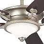 60" Kichler Rise Brushed Nickel LED Indoor Ceiling Fan with Wall Unit in scene