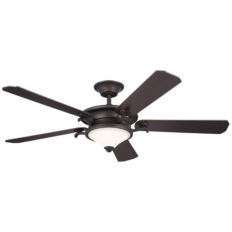 Image 1 60 inch Kichler Rise Olde Bronze LED Indoor Ceiling Fan with Wall Control
