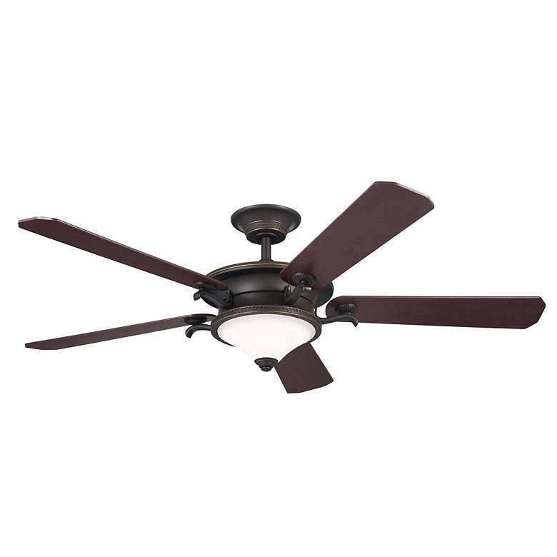 Image 4 60" Kichler Rise Olde Bronze LED Indoor Ceiling Fan with Wall Control more views
