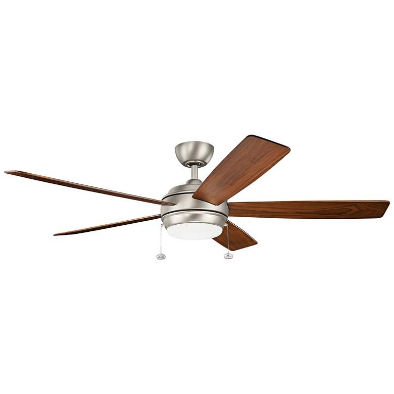 Image 2 60" Kichler Starkk Brushed Nickel LED Ceiling Fan with Pull Chain