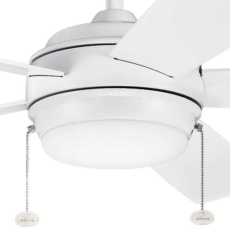 Image 3 60" Kichler Starkk Matte White LED Ceiling Fan with Pull Chain more views