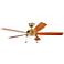 60" Kichler Starkk Natural Brass LED Ceiling Fan with Pull Chain