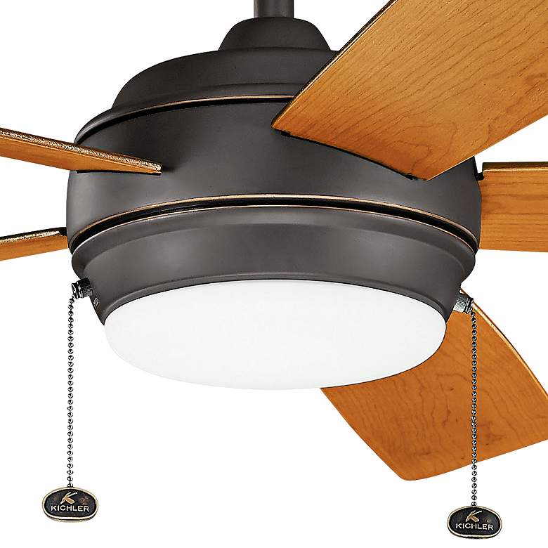 Image 3 60 inch Kichler Starkk Olde Bronze LED Ceiling Fan with Pull Chain more views