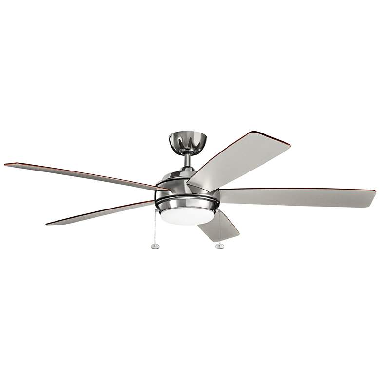Image 2 60 inch Kichler Starkk Polished Nickel LED Ceiling Fan with Pull Chain