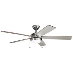 60&quot; Kichler Starkk Polished Nickel LED Ceiling Fan with Pull Chain