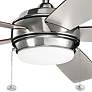 60" Kichler Starkk Polished Nickel LED Ceiling Fan with Pull Chain