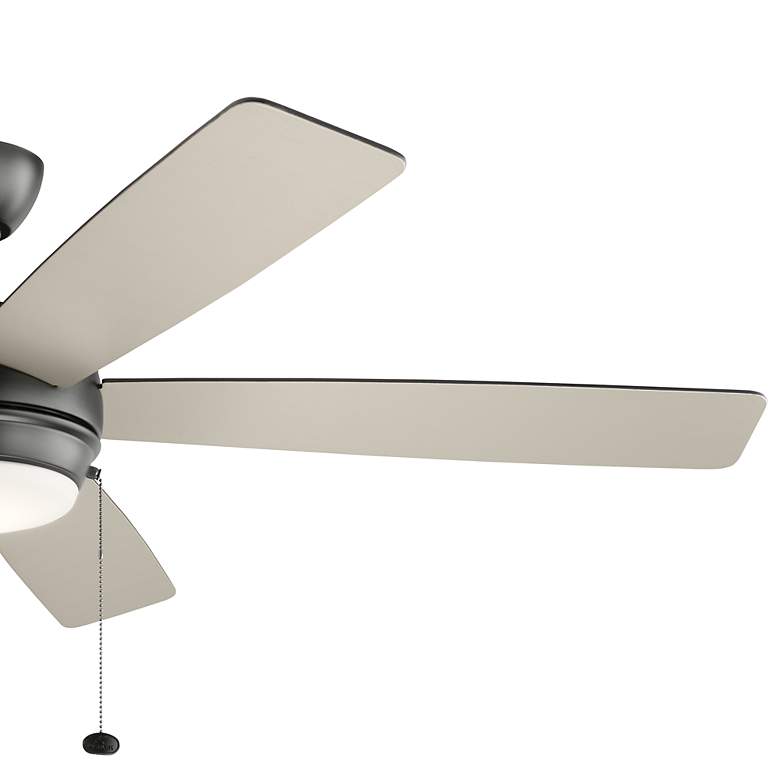 Image 3 60" Kichler Starkk Satin Black LED Ceiling Fan with Pull Chain more views