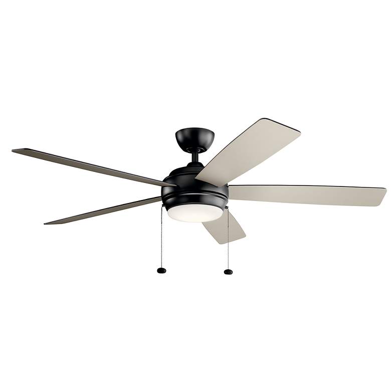 Image 6 60" Kichler Starkk Satin Black LED Ceiling Fan with Pull Chain more views