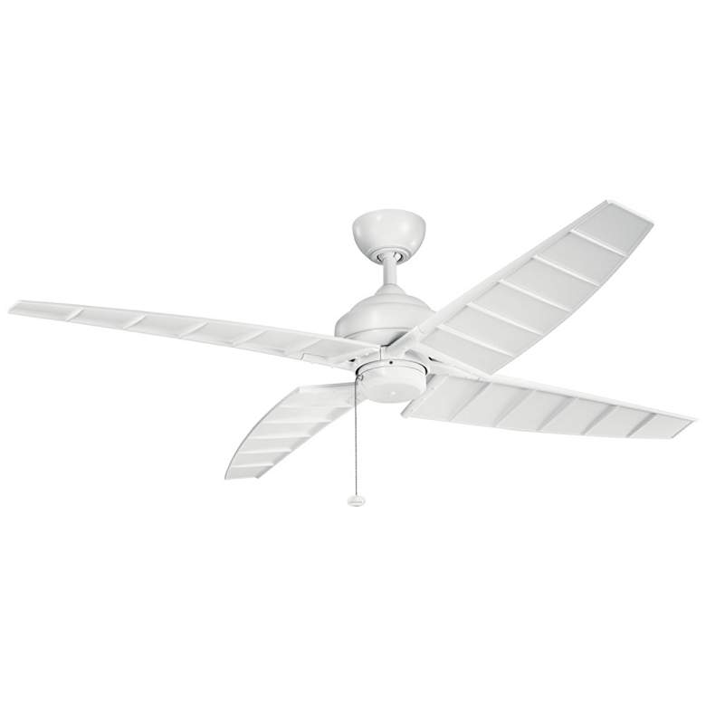 Image 2 60 inch Kichler Surrey Climates Matte White Ceiling Fan with Pull Chain
