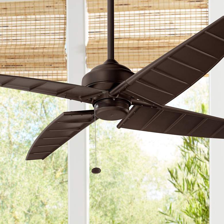 Image 1 60" Kichler Surrey Climates Natural Bronze Ceiling Fan with Pull Chain