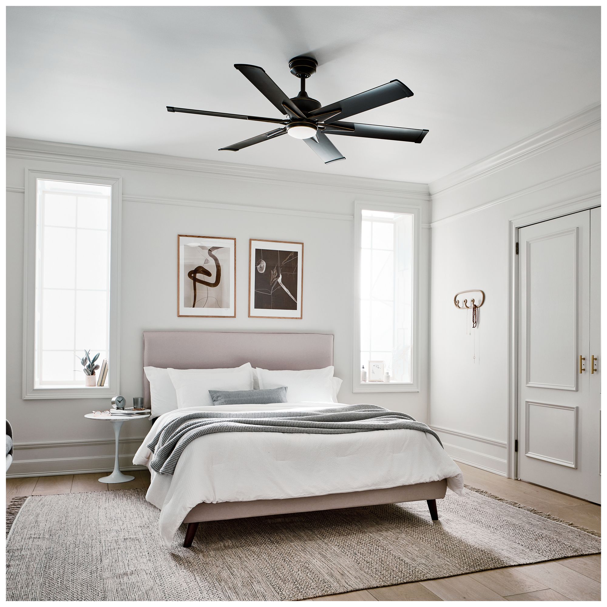 60" Kichler Szeplo II Bronze Wet LED Ceiling Fan with Wall Control