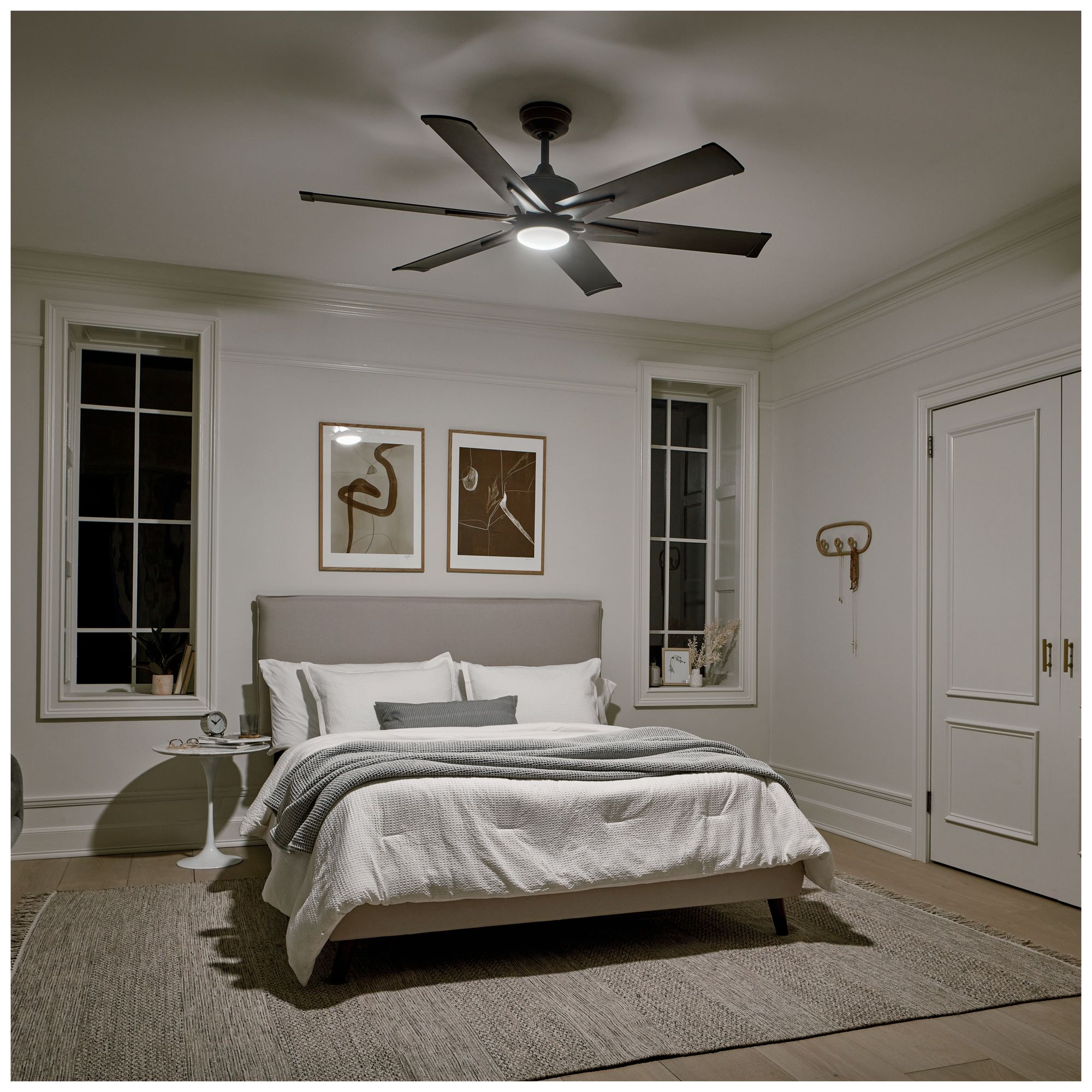 60" Kichler Szeplo II Bronze Wet LED Ceiling Fan with Wall Control