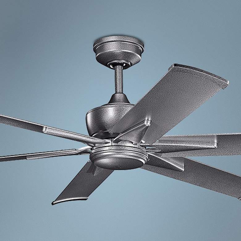Image 1 60 inch Kichler Szeplo Weathered Steel Outdoor Ceiling Fan