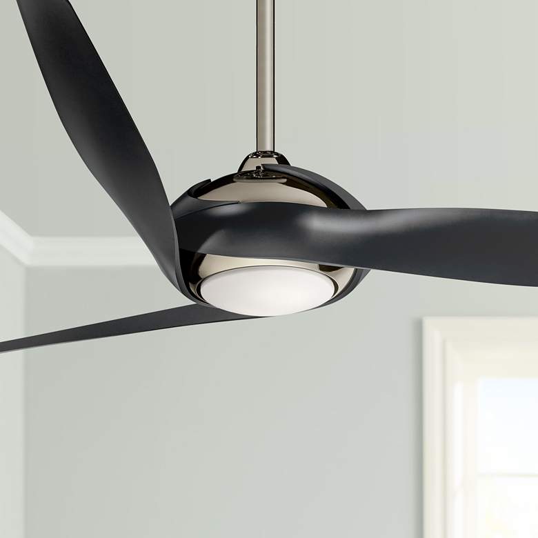 Image 1 60 inch Kichler Zenith Polished Nickel LED Ceiling Fan with Wall Control