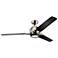 60" Kichler Zeus Black and Nickel LED Ceiling Fan with Wall Control