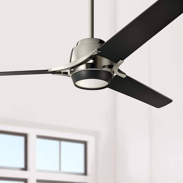 Image 1 60" Kichler Zeus Black and Nickel LED Ceiling Fan with Wall Control